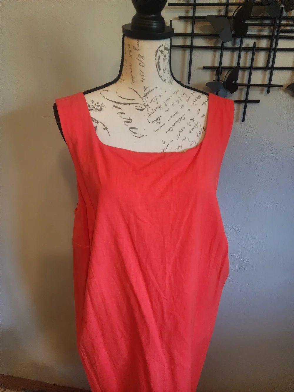 Kate Spade Red Sleeveless Midi Dress With Scalloped Hem